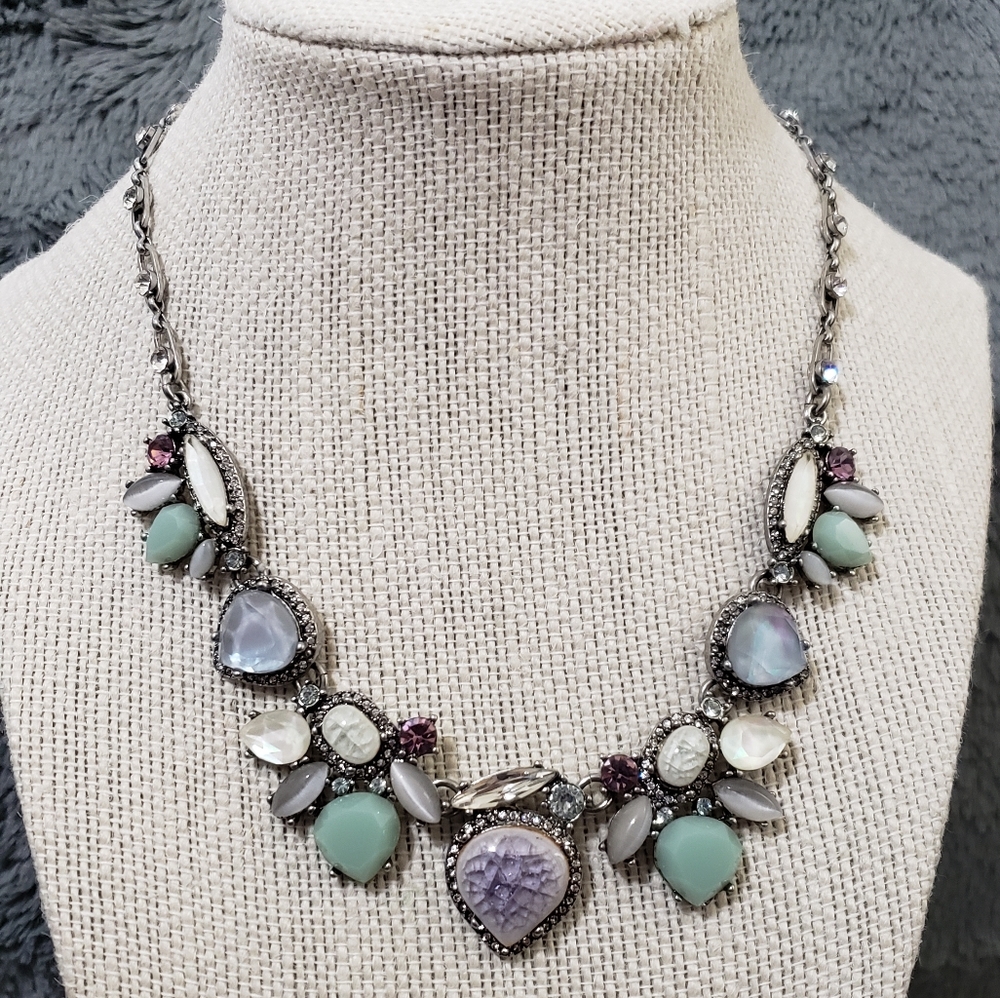 Paisley colored silver necklace